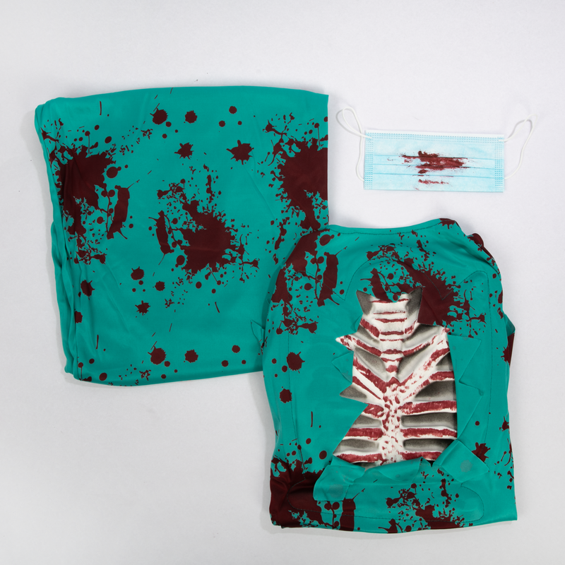 Dark Cyan Halloween Zombie Doctor Costume-Large Halloween
