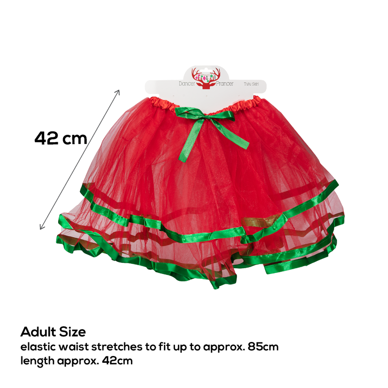 Firebrick Christmas Elasticised Adult Tutu Skirt Christmas