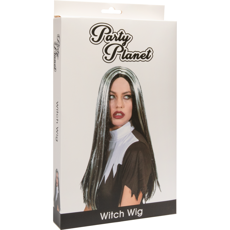 Dark Slate Gray Halloween Black and White Witch Wig Halloween