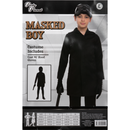 Black Halloween Masked Man Kids Jumpsuit-Large Halloween