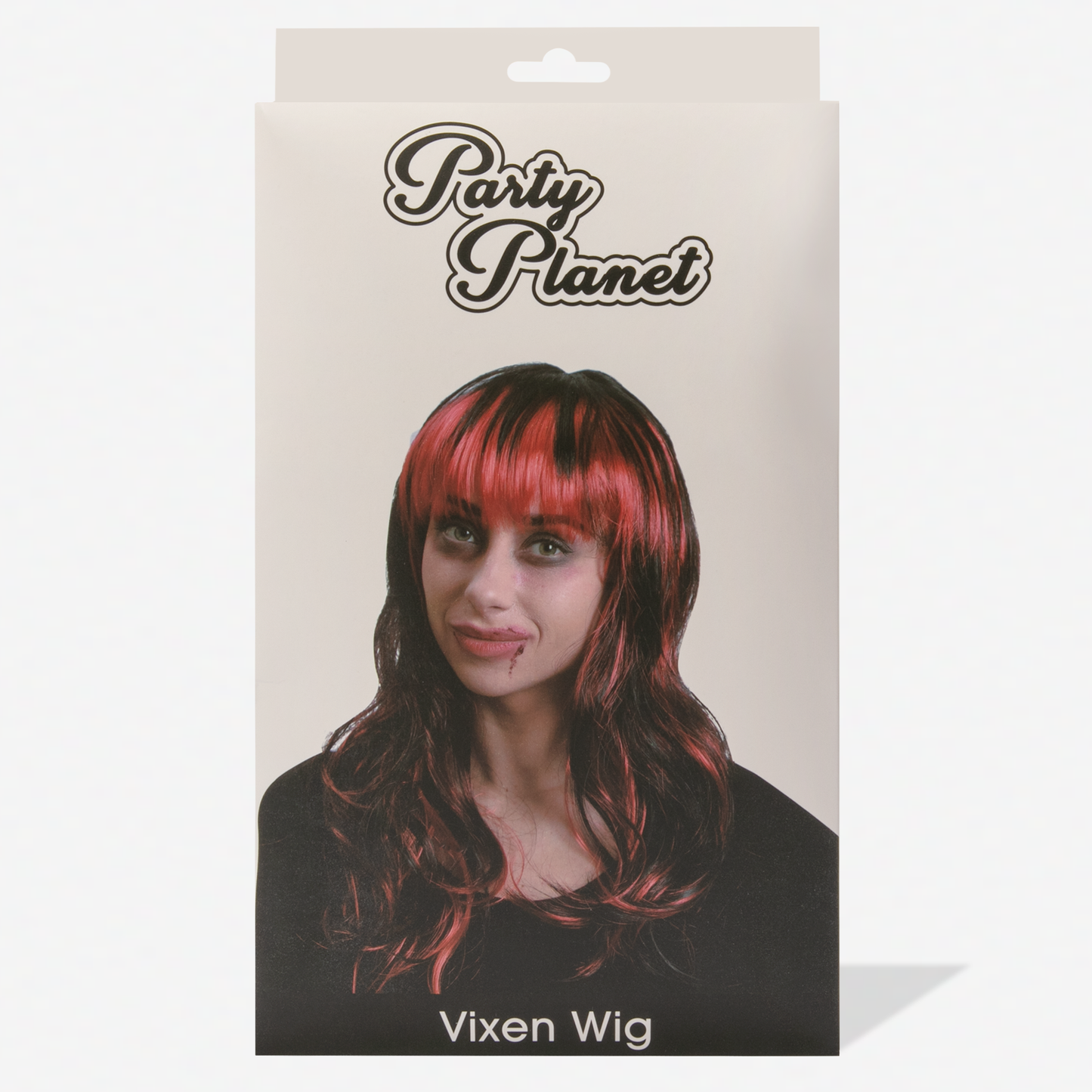 Dark Slate Gray Halloween Vixen Red and Black Wig Halloween