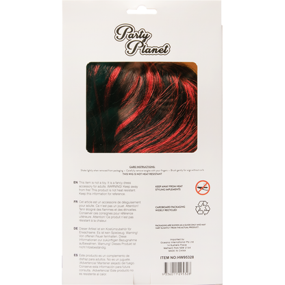 Beige Halloween Vixen Red and Black Wig Halloween