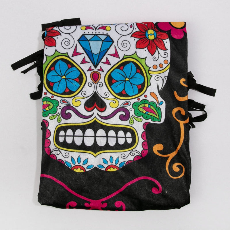 Dark Slate Gray Halloween Day of the Dead Poncho-One Size Halloween