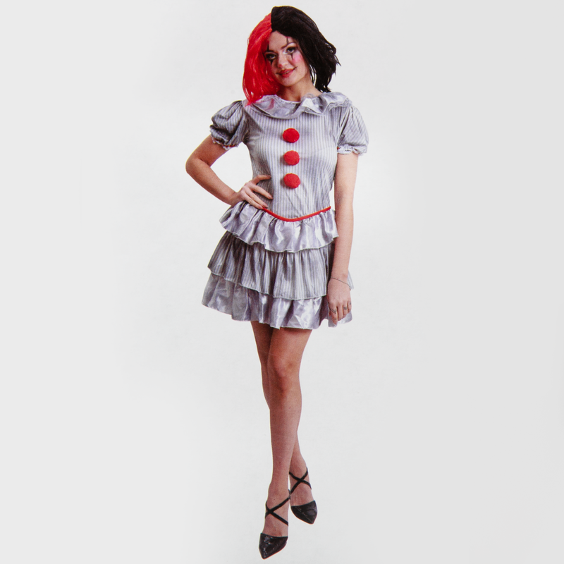 Lavender Halloween Killer Clown Adult Costume-Medium Halloween