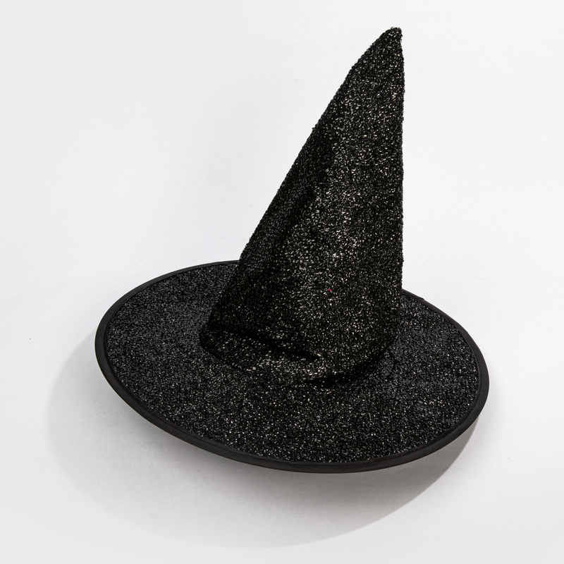 Black Halloween Glitter Witch Hat-Black Halloween