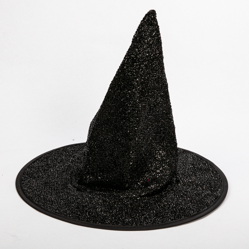 White Smoke Halloween Glitter Witch Hat-Black Halloween