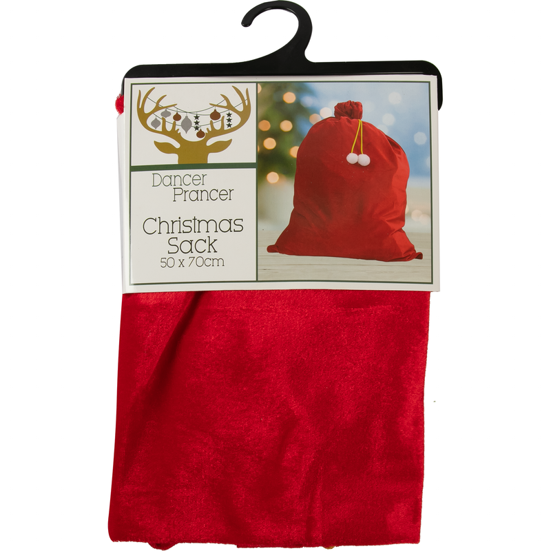 Gray Christmas Red Velvet Santa Sack 50x70cm Christmas