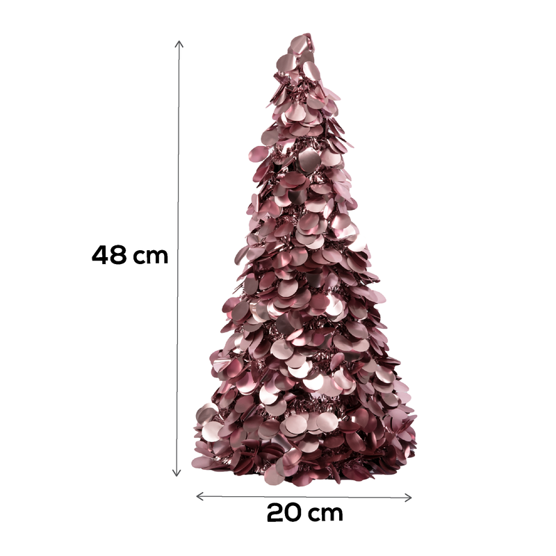 Dim Gray Christmas Rose Gold Tinsel Table Tree 48cm Christmas