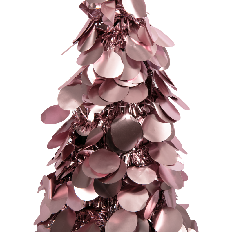 Dim Gray Christmas Rose Gold Tinsel Table Tree 48cm Christmas