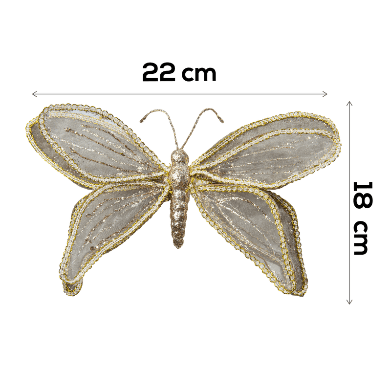 Rosy Brown Christmas Sage Green Butterfly with Clip 22 x 18cm Christmas