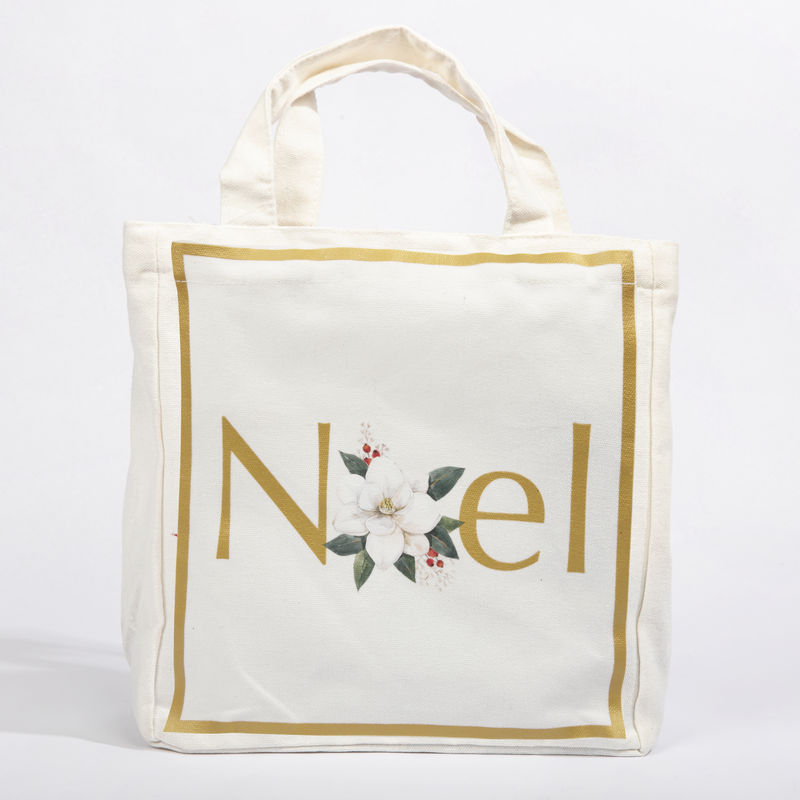 Lavender Christmas Noel Cotton Tote Bag 25x12x28cm Christmas