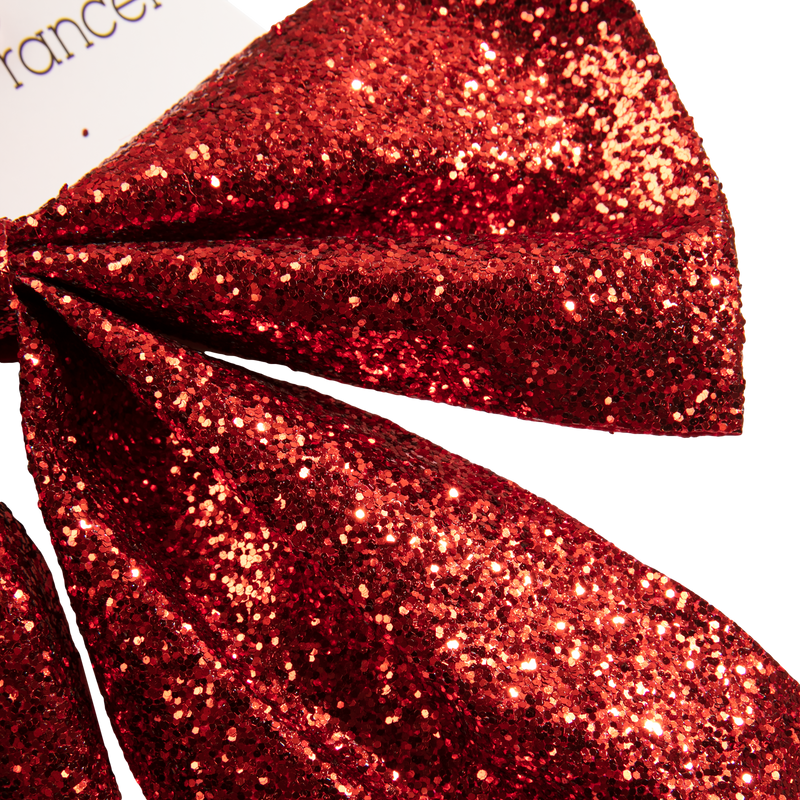 Dark Red Christmas Red Glitter Decorative Bow 23x26cm Christmas