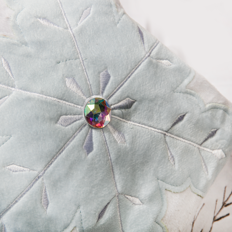 Christmas White Snowflake Embroidered Tree Skirt 120cm