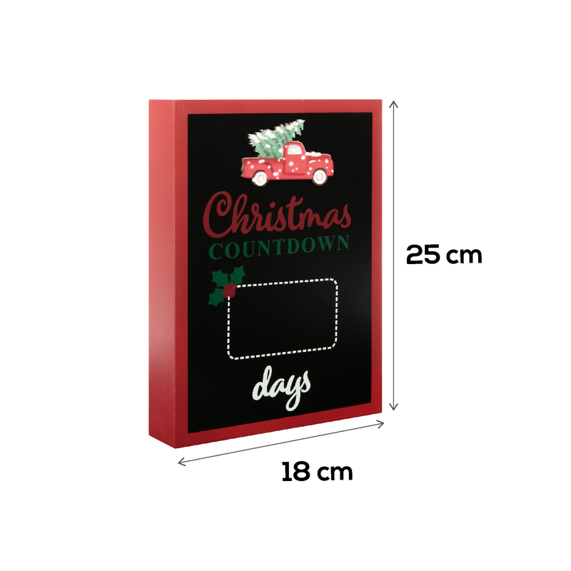 Black Christmas Countdown Blackboard 25 x18cm Christmas