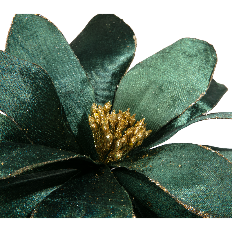 Dark Slate Gray Christmas Teal Green Poinsettia 32cm with 30cm Stem Christmas