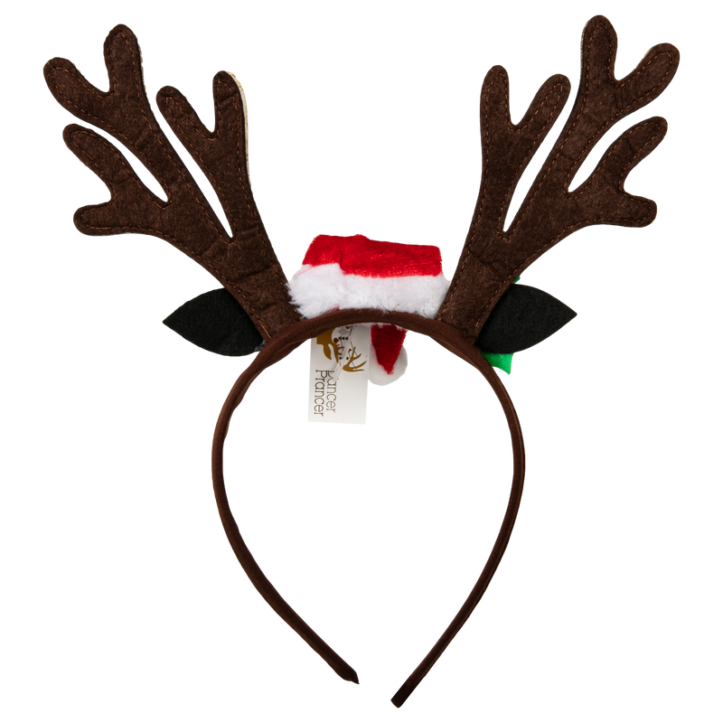 Black Christmas Reindeer Antlers Headband with Santa Hat Christmas