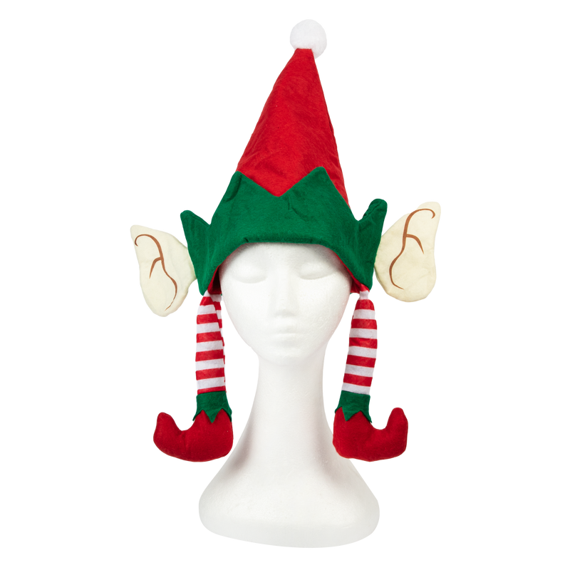 Dark Slate Gray Christmas Novelty Elf Hat with Dangling Elf Legs Christmas