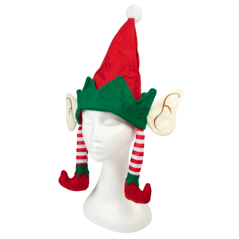 Dark Slate Gray Christmas Novelty Elf Hat with Dangling Elf Legs Christmas