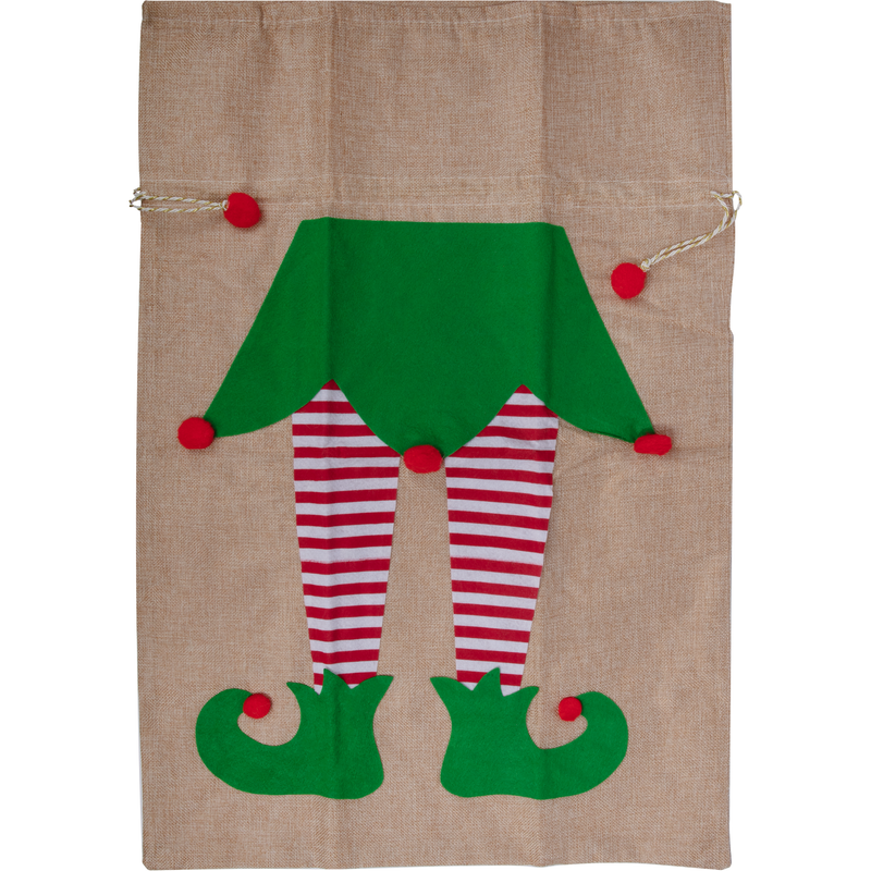 Rosy Brown Christmas Elf Legs Santa Sack 50x70cm Christmas