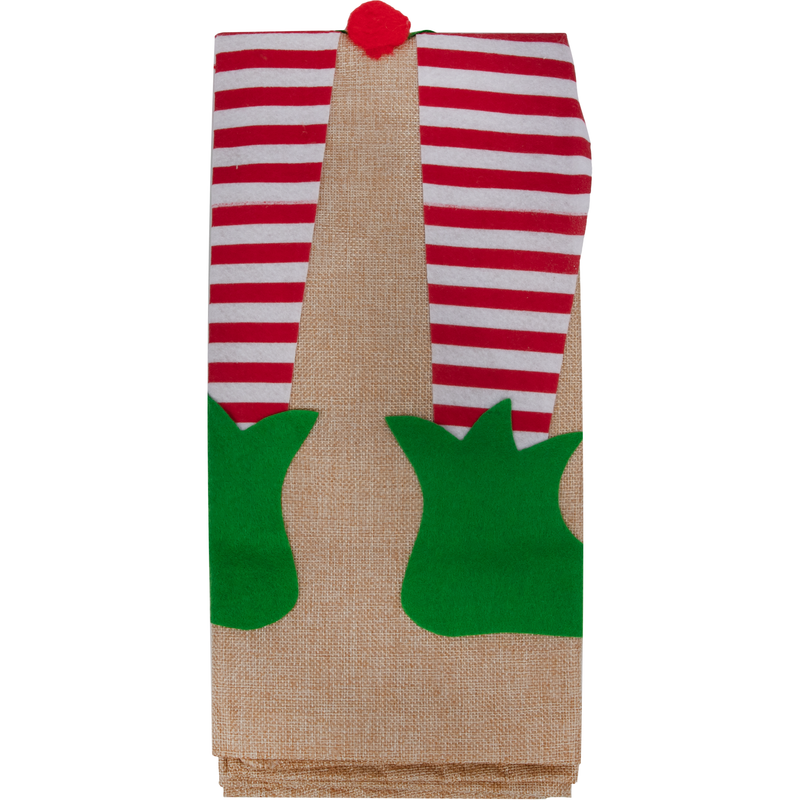 Rosy Brown Christmas Elf Legs Santa Sack 50x70cm Christmas