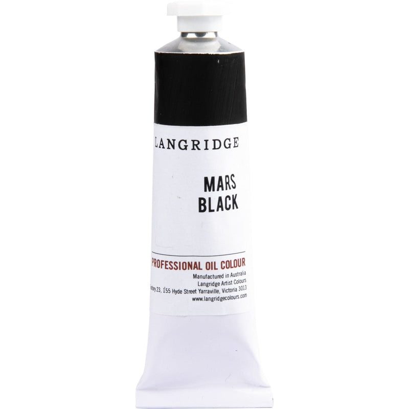 Black Langridge Professional Oil Colour 40ml S1 Mars Black Oil Paints