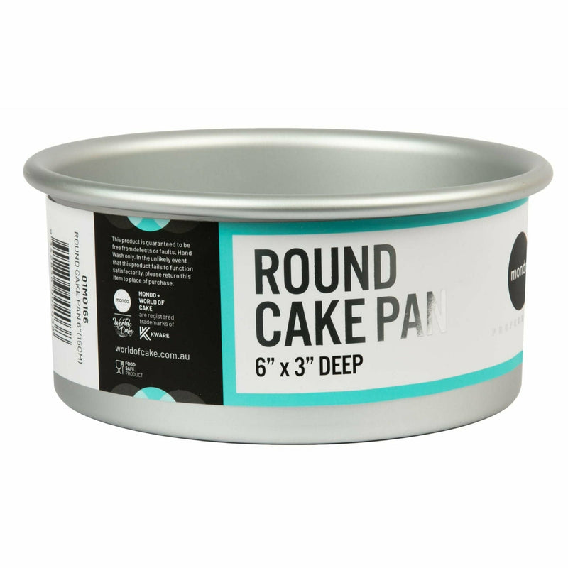 Light Gray Mondo Pro Round Cake Pan 6" / 15Cm X 7.5Cm Bakeware