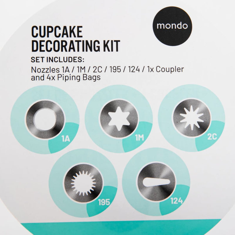 Light Gray Mondo Cupcake Decorating Set Ingredients and Edibles - Cake Decorating