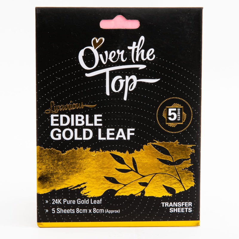 Black Gold Leaf 24K Transfer Sheet 8x8cm (5 Sheet Pack) Ingredients and Edibles - Cake Decorating