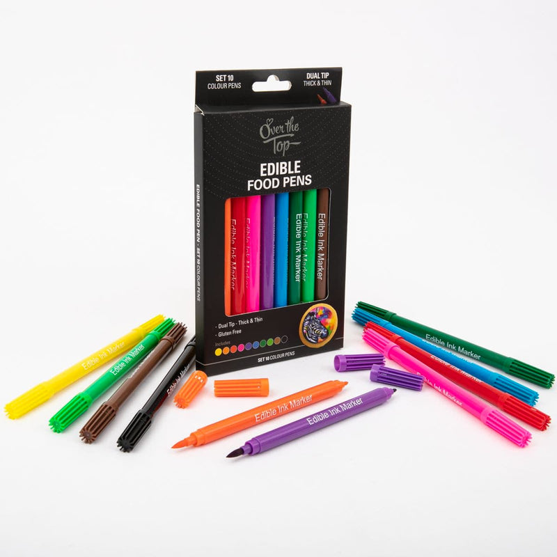 Dark Slate Gray Over The Top Edible Food Pen Colour Set-10 (Dual Tip) Ingredients and Edibles - Cake Decorating