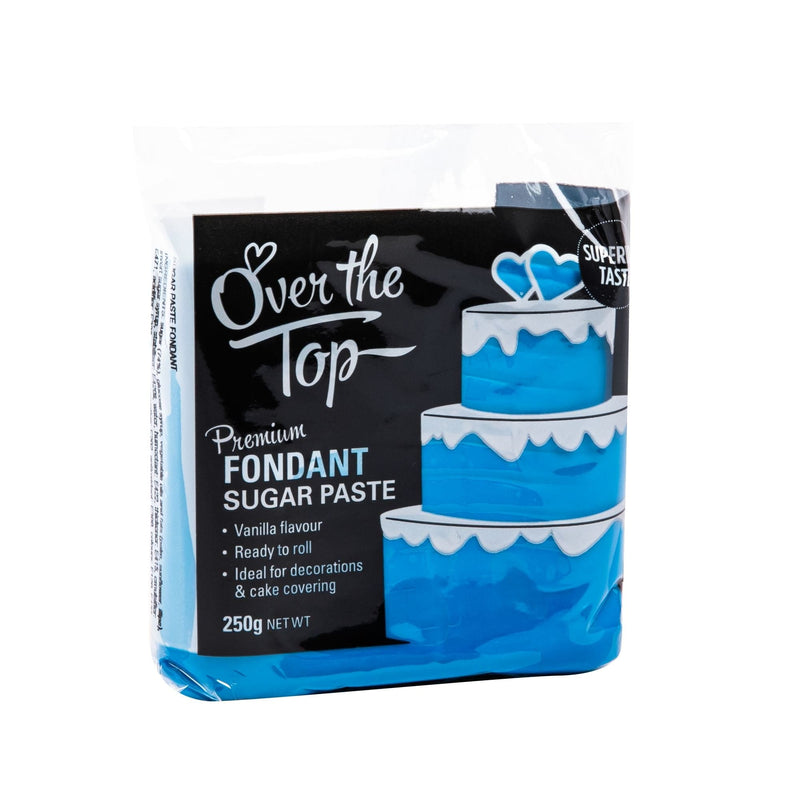 Dodger Blue Over The Top Ice Blue Premium Fondant  250G Ingredients and Edibles - Cake Decorating