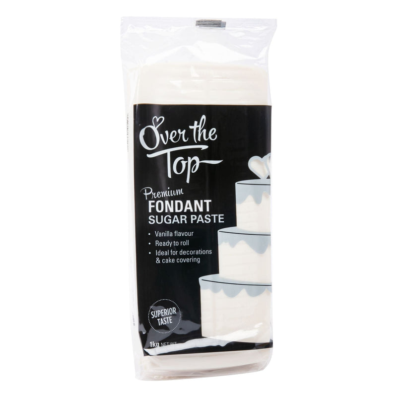 Black Over The Top White Premium Fondant 1Kg Ingredients and Edibles - Cake Decorating