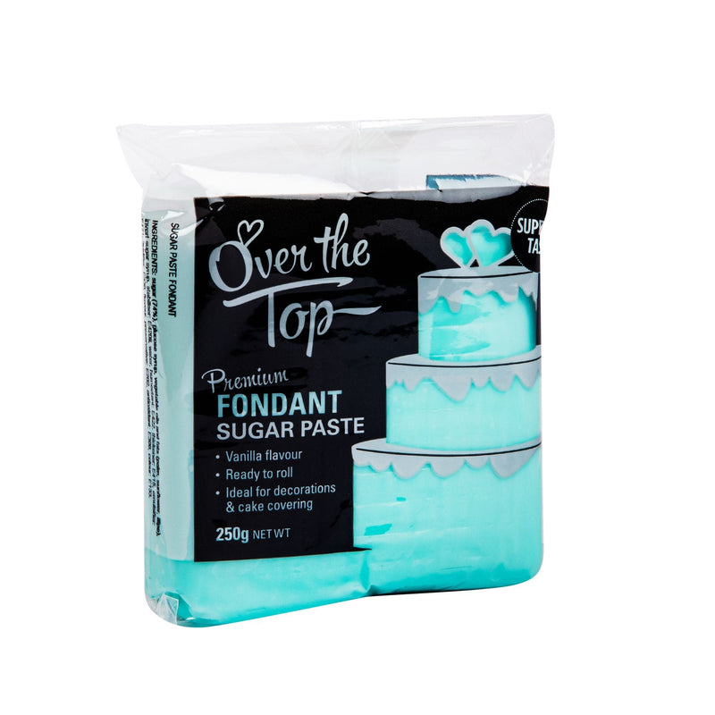 Black Over The Top Sky Blue Premium Fondant 250G Ingredients and Edibles - Cake Decorating