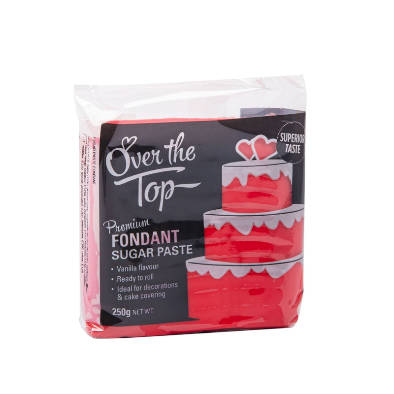 Maroon Over The Top Super Red Premium Fondant  250G Ingredients and Edibles - Cake Decorating