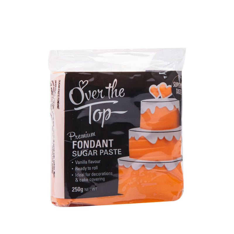 Coral Over The Top Sunset Orange Premium Fondant 250G Ingredients and Edibles - Cake Decorating