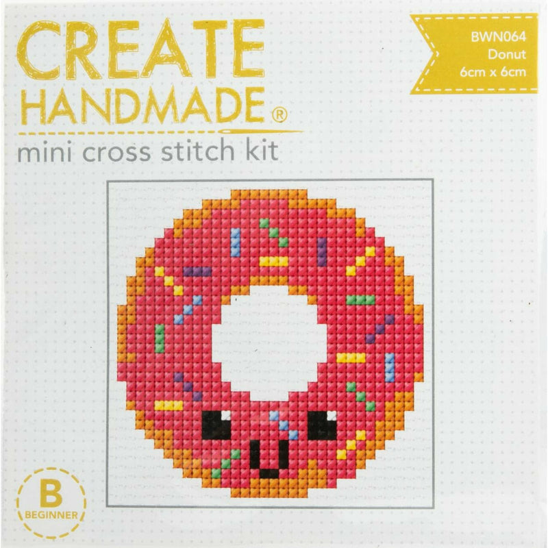 Maroon Mini Cross Stitch Donut Needlework Kits