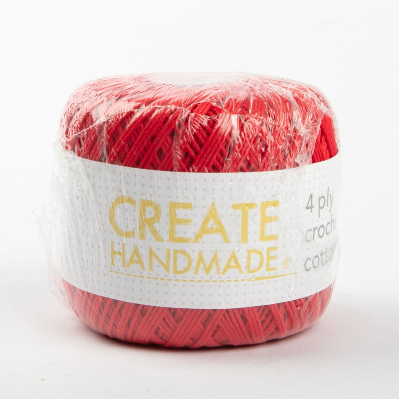 Firebrick 4 Ply Crochet Cotton Red Knitting and Crochet Yarn