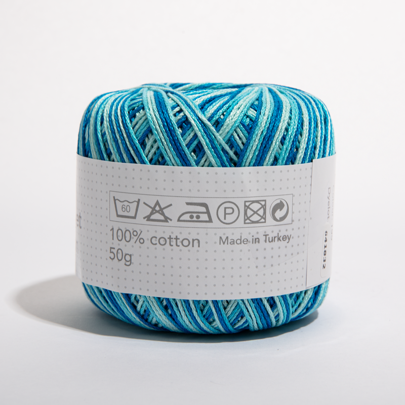 Light Gray Create Handmade Crochet Cotton Ver Turq (4 Ply) Knitting and Crochet Yarn