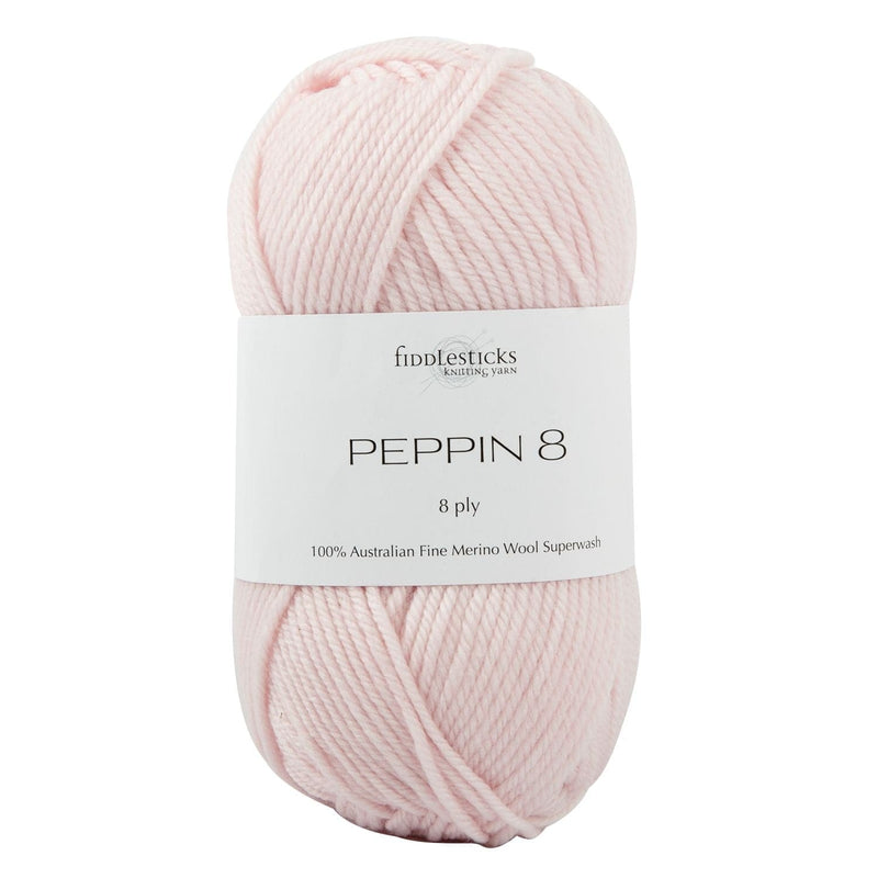 Light Gray Peppin 8 Ply 100% Australian Fine Merino Wool Superwash 50 Gram Ball - col: 804 Petal Knitting and Crochet Yarn