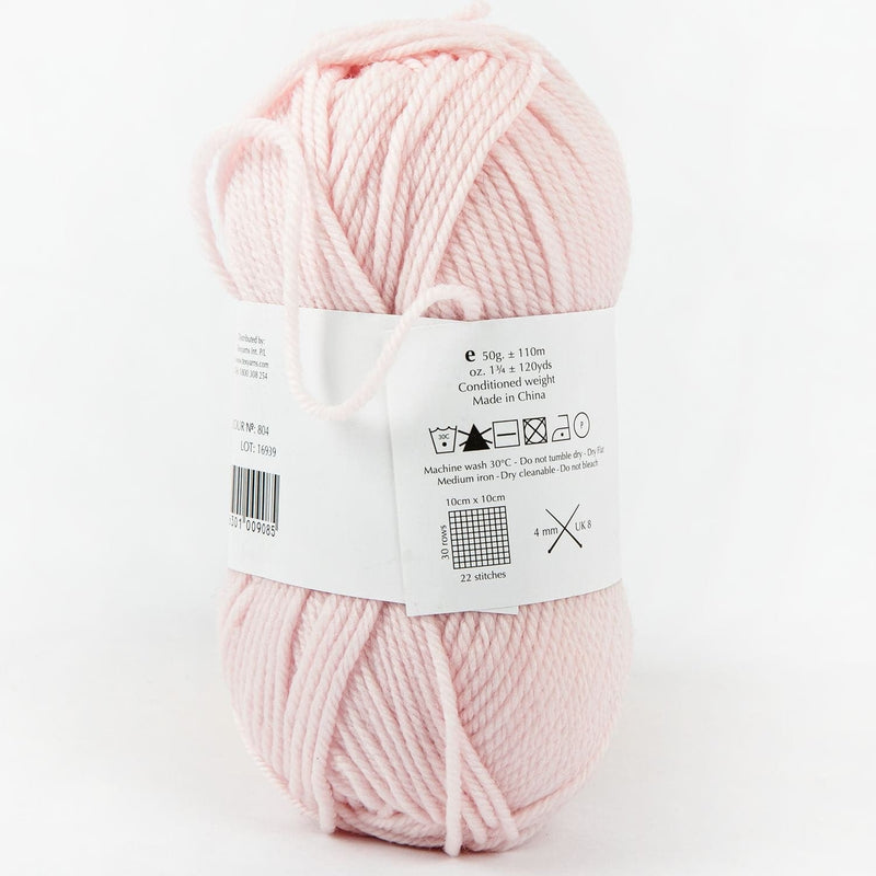 Beige Peppin 8 Ply 100% Australian Fine Merino Wool Superwash 50 Gram Ball - col: 804 Petal Knitting and Crochet Yarn
