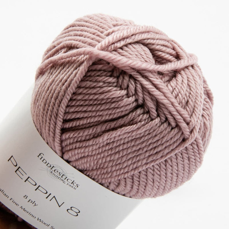 Light Gray Peppin 8 Ply 100% Australian Fine Merino Wool Superwash 50 Gram Ball - col: 806 Emme Knitting and Crochet Yarn