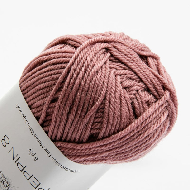 Antique White Peppin 8 Ply 100% Australian Fine Merino Wool Superwash 50 Gram Ball - col: 807 Moonstone Knitting and Crochet Yarn