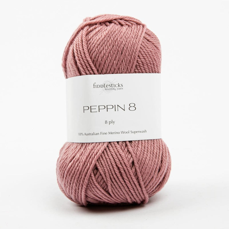 Misty Rose Peppin 8 Ply 100% Australian Fine Merino Wool Superwash 50 Gram Ball - col: 807 Moonstone Knitting and Crochet Yarn
