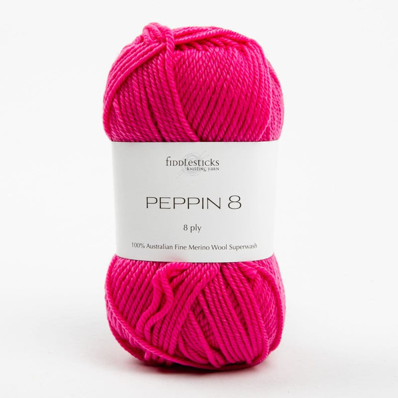 White Smoke Peppin 8 Ply 100% Australian Fine Merino Wool Superwash 50 Gram Ball - col: 809 Lipstick Knitting and Crochet Yarn
