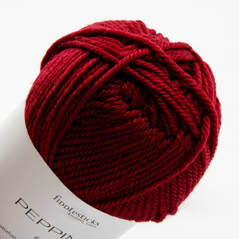 Lavender Peppin 8 Ply 100% Australian Fine Merino Wool Superwash 50 Gram Ball - col: 814 Maroon Knitting and Crochet Yarn