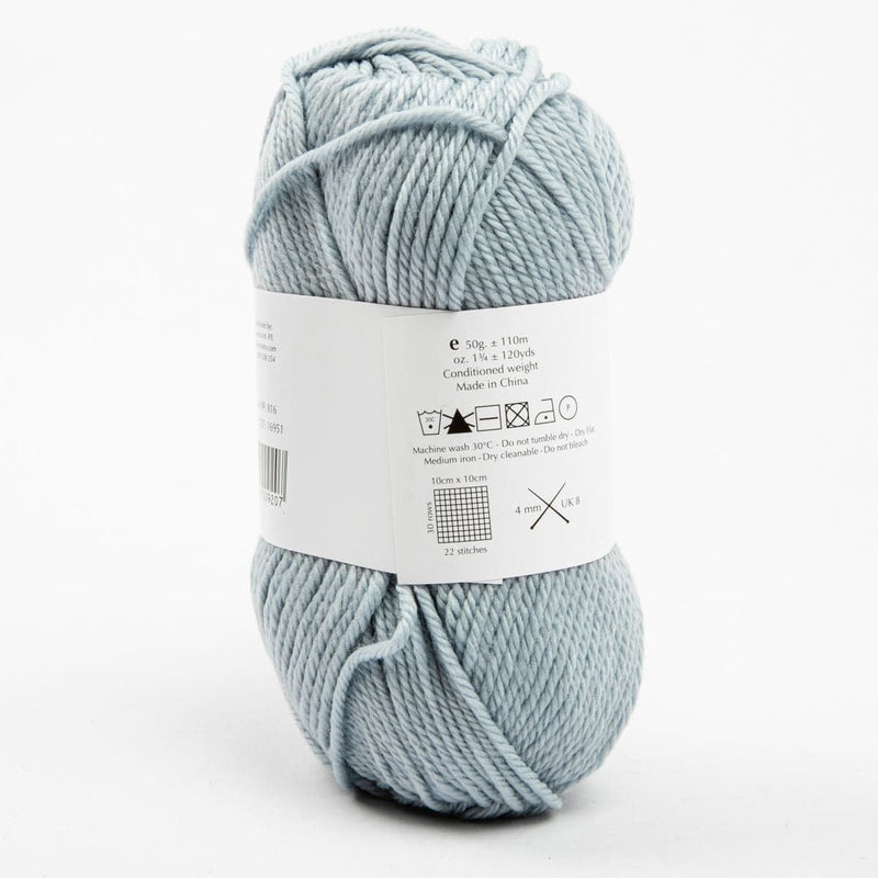 White Smoke Peppin 8 Ply 100% Australian Fine Merino Wool Superwash 50 Gram Ball - col: 816 Sky Knitting and Crochet Yarn