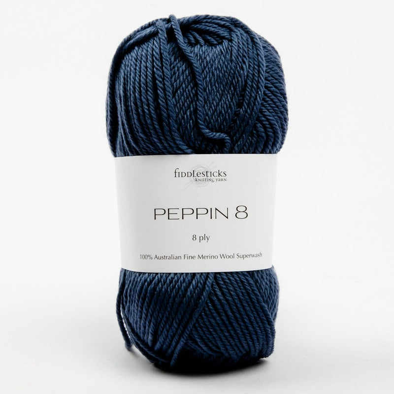 Dark Slate Gray Peppin 8 Ply 100% Australian Fine Merino Wool Superwash 50 Gram Ball - Ply 100% Australian Fine Merino Wool Superwash 50 Gram Ball - col: 819 Jeans Knitting and Crochet Yarn