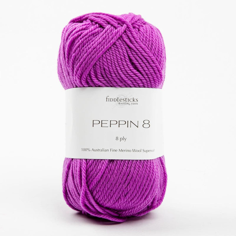 White Smoke Peppin 8 Ply 100% Australian Fine Merino Wool Superwash 50 Gram Ball - col: 822 Violet Knitting and Crochet Yarn
