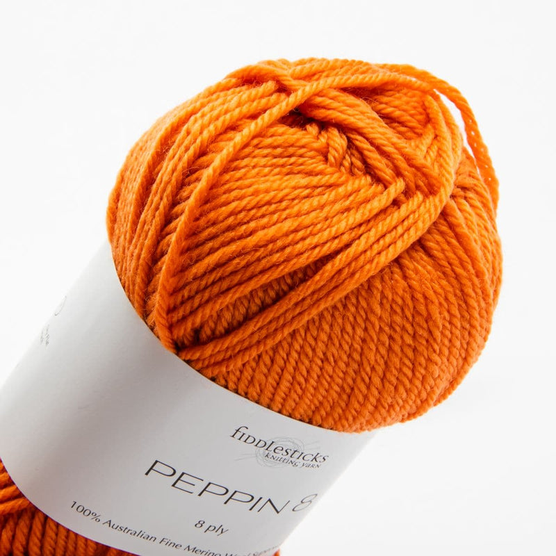 Firebrick Peppin 8 Ply 100% Australian Fine Merino Wool Superwash 50 Gram Ball - col: 824 Copper Knitting and Crochet Yarn