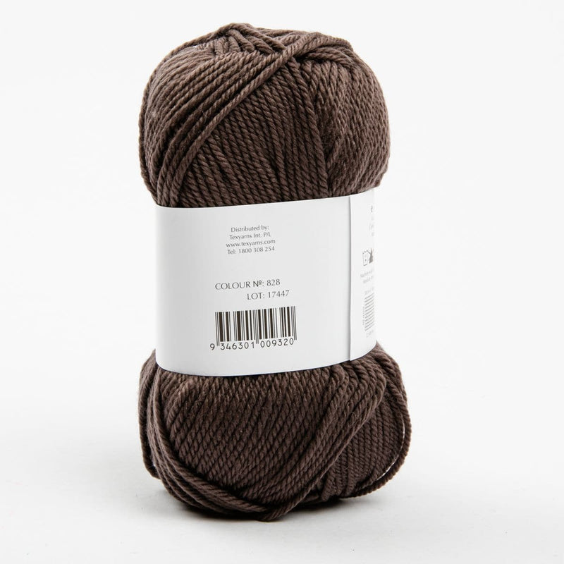 Dark Slate Gray Peppin 8 Ply 100% Australian Fine Merino Wool Superwash 50 Gram Ball - col: 828 Rock Knitting and Crochet Yarn