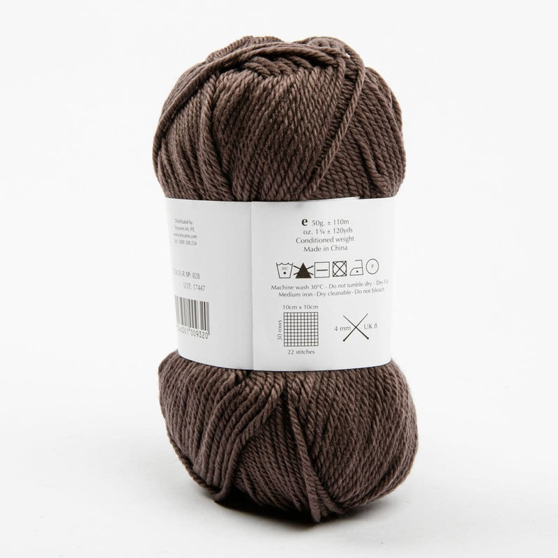 Dark Slate Gray Peppin 8 Ply 100% Australian Fine Merino Wool Superwash 50 Gram Ball - col: 828 Rock Knitting and Crochet Yarn